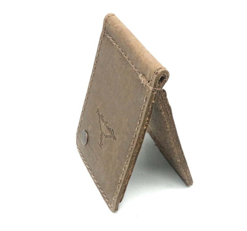 Brown Handmade Top Grain Leather Money Clip by PlayHardLookDope in Chelsea New York