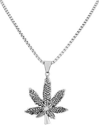 Weed Plant Pendant Necklace feature img full length