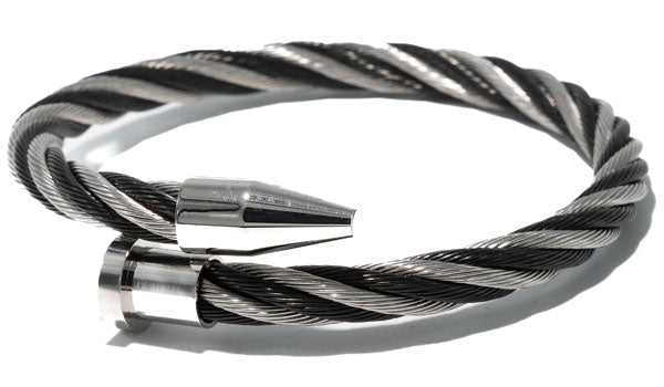 Black & Silver Cable Wire Nail Bracelet