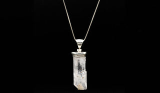 Sterling Silver Raw Quartz Crystal Pendant Necklace