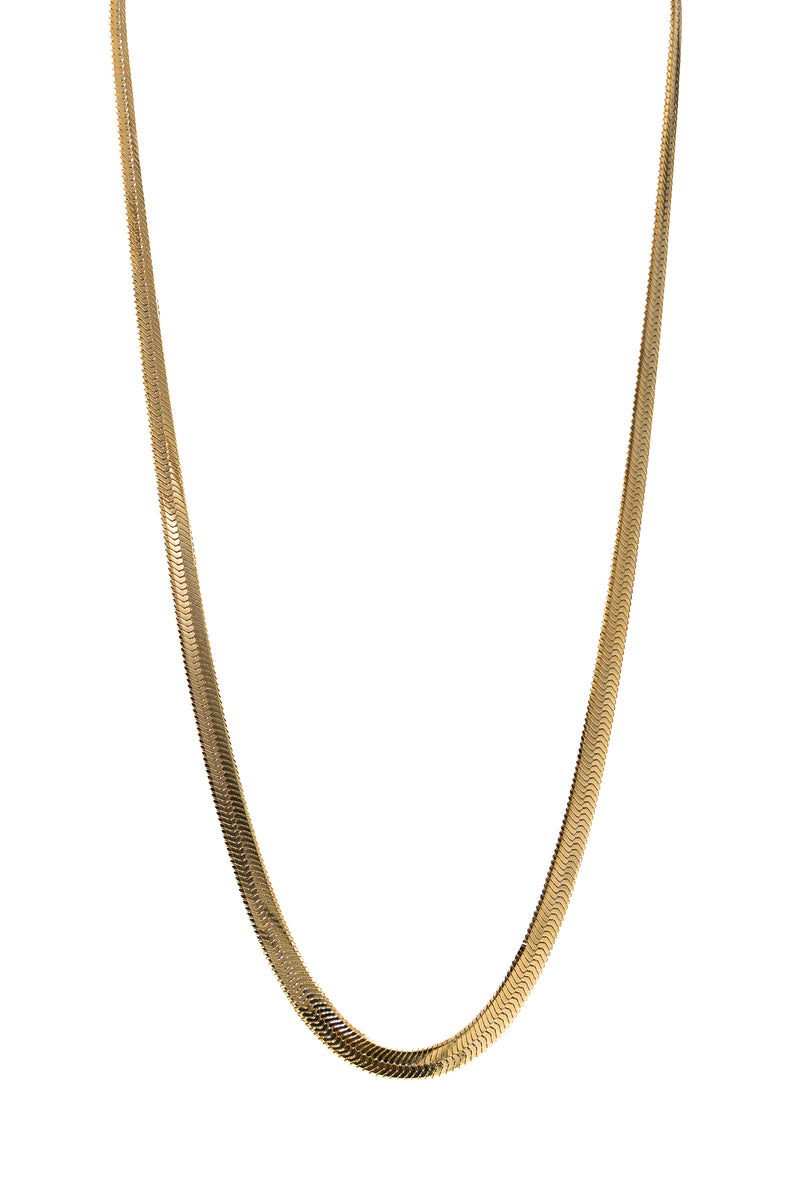 Gold 18'' Herringbone Chain Necklace