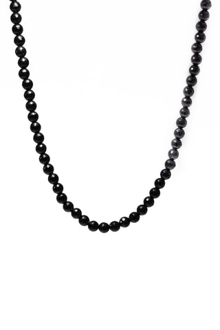 Sterling Silver 90's Style Mini Adjustable Faceted Onyx Necklace