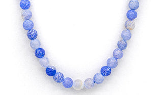 Blue dragon vein agate natural stone necklace feature img