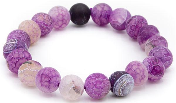Purple dragon vein 10mm natural stone bracelet close up