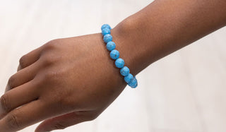 Faceted Turquoise Howlite Natural Gemstone Bracelet
