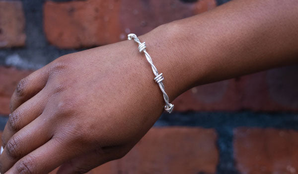 Sterling Silver Barbed Wire Cuff