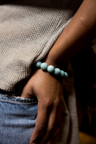 Brilliant Turquoise Amazonite Gemstone Bracelet.