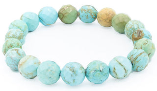 Faceted Turquoise Natural Gemstone Bracelet.