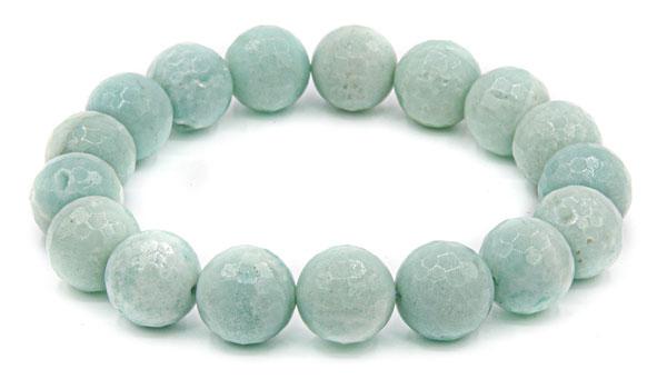 Faceted amazonite 10mm natural stone bracelet