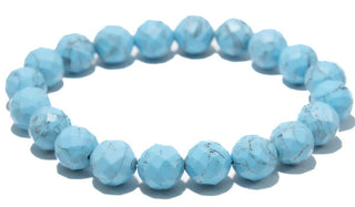 Faceted Blue Howlite Natural Gemstone Bracelet