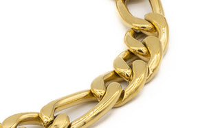 Gold Figaro Bracelet close up