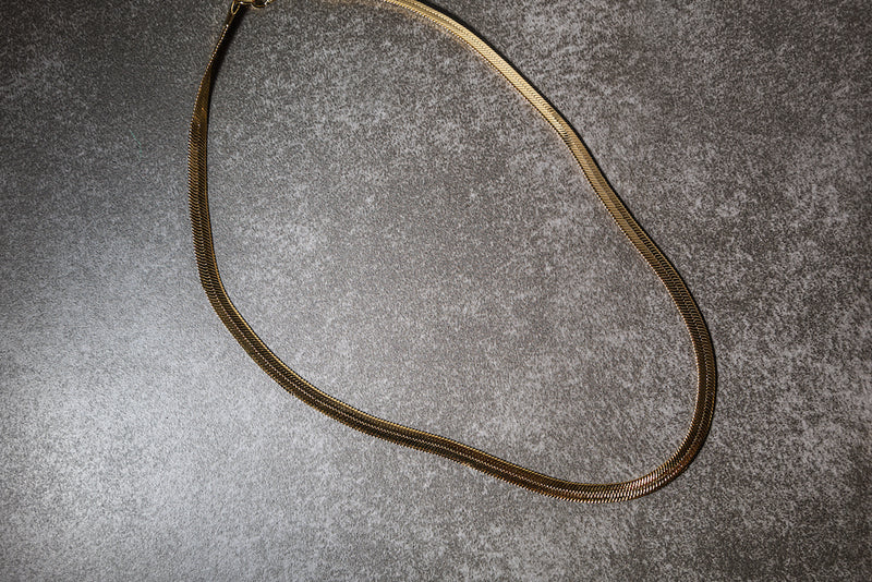 Gold 18'' Herringbone Chain Necklace