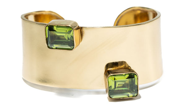 Gold Vermeil Faceted Peridot Gemstone Cuff