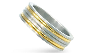 Gold and Silver band ring feature img