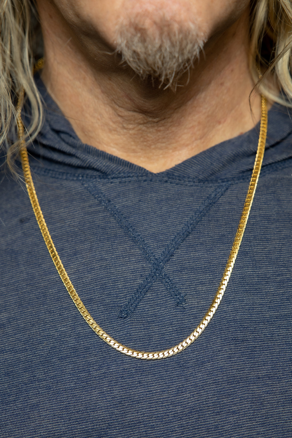 Amazon.com: IFIX Cross 18K Faux Gold Herringbone Chain Necklace for Men  Women 25