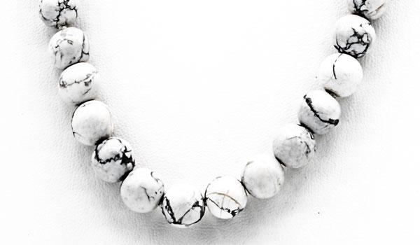 Howlite natural stone necklace