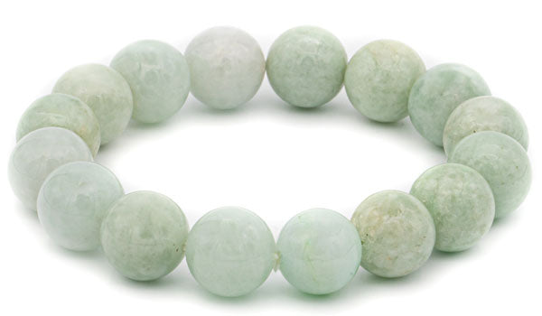 Burmese jade 14mm natural stone bracelet