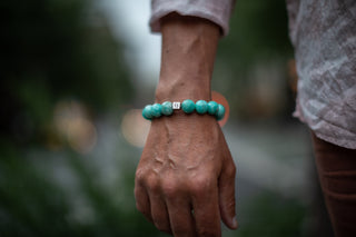 Brilliant Turquoise Amazonite Natural Gemstone Centerpiece Bracelet