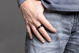 Men's Black Stainless Steel Tommy Ring