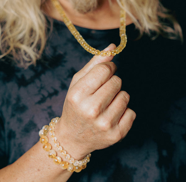 Man wearing Luxury Citrine Natural Gemstone Necklace