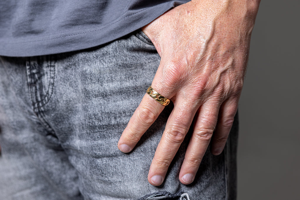 Gold Cuban Ring- Men's Rings PlayHardLookDope - Main Image