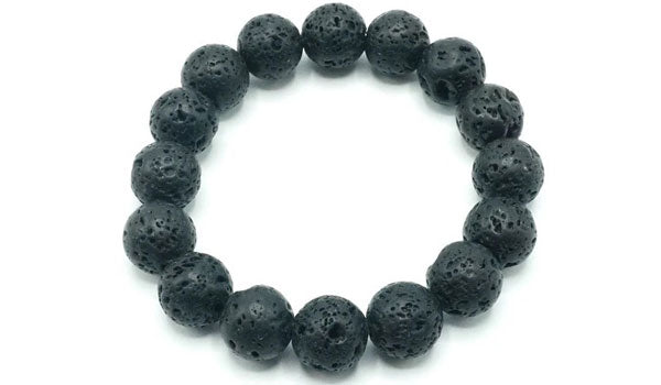 Black 12mm lava stone bracelet feature img