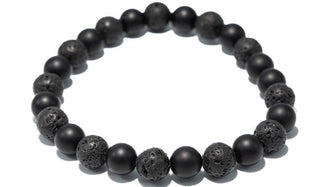 Matte Onyx & Black Lava Natural Gemstone Bracelet