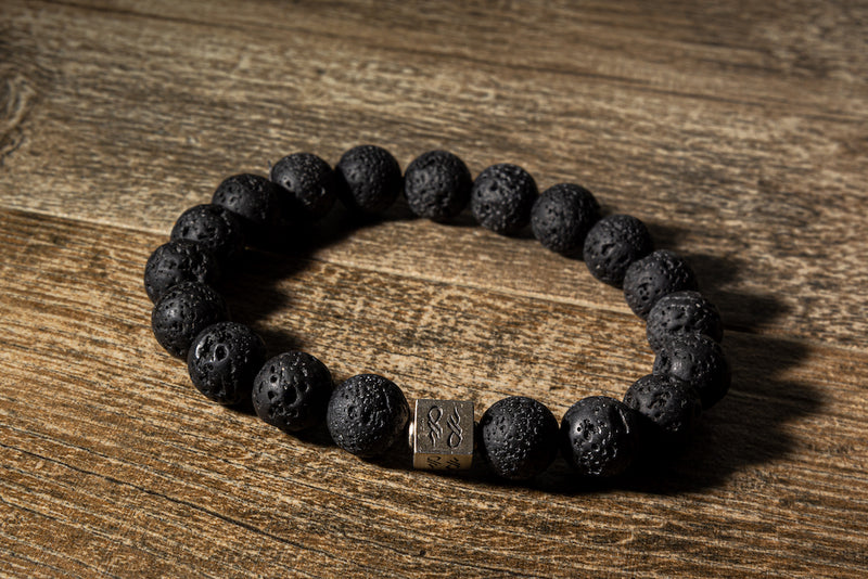Black Lava Centerpiece Natural Gemstone Bracelet