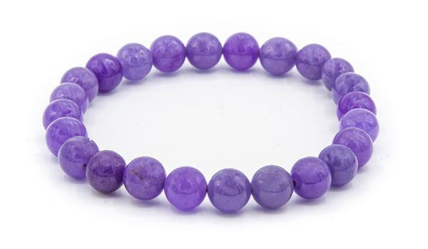Handmade Gemstone Purple Jade Stretch Bracelet Purple Jade Round Beads 4mm  6mm 8mm 10mm 12mm 7.5 Healing Bangle Gemstone Bracelet · NY6 Design