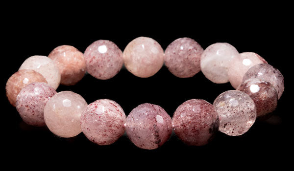 Luxury Faceted Cherry Quartz Natural Gemstone Bracelet