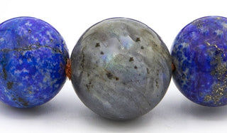 Alt= Lapis Lazuli and Labradorite Natural Gemstone Bracelet