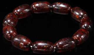 Luxury Red Oval-Shaped Baltic Amber Bracelet