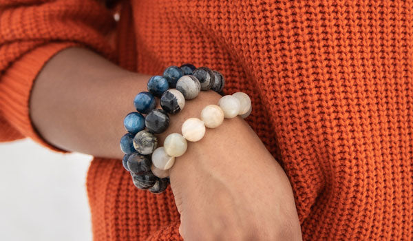 Moonstone bracelet stack
