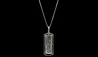Men's Sterling Silver Etched Necklace