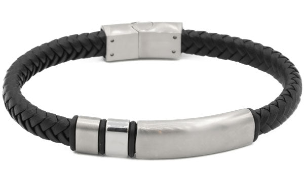 Silver Miller Leather Bracelet