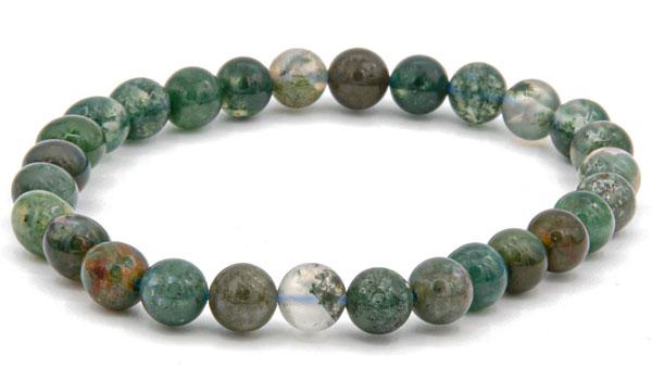 Moss agate 6mm natural stone bracelet feature img