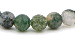 Moss agate 6mm natural stone bracelet close up img