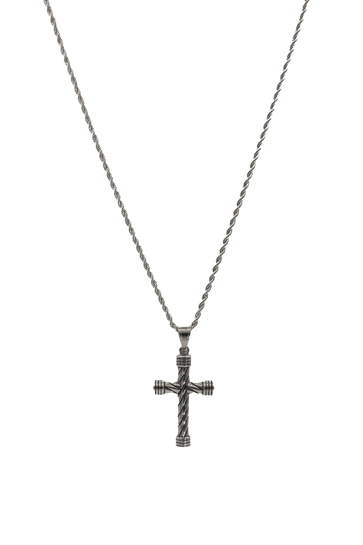 Diamond Large Fleury Cross Necklace