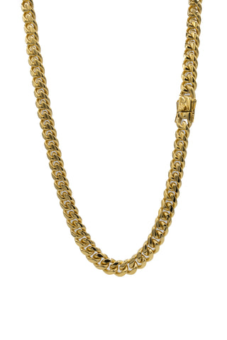 Extra Long Cuban Link Necklace full length gold