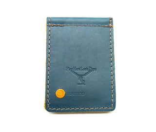 Ocean Top Grain Leather Money Clip Handcrafted in Chelsea NY 
