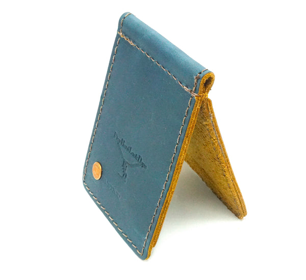 Ocean Top Grain Leather Money Clip Handcrafted in Chelsea NY 