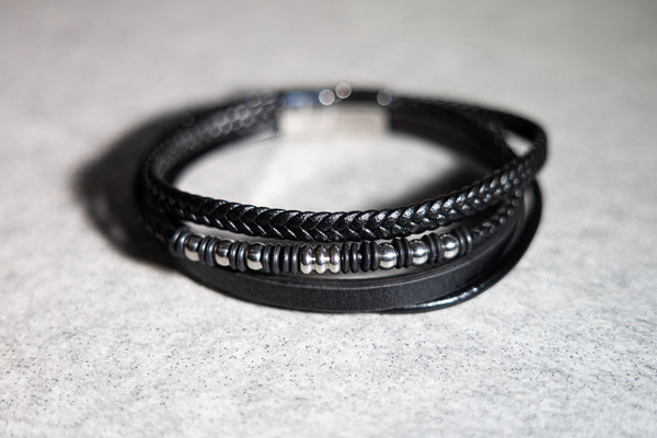 The Evan Leather Wrap Bracelet