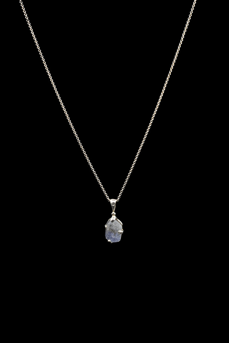 Sterling Silver Blue Selenite Gemstone Necklace