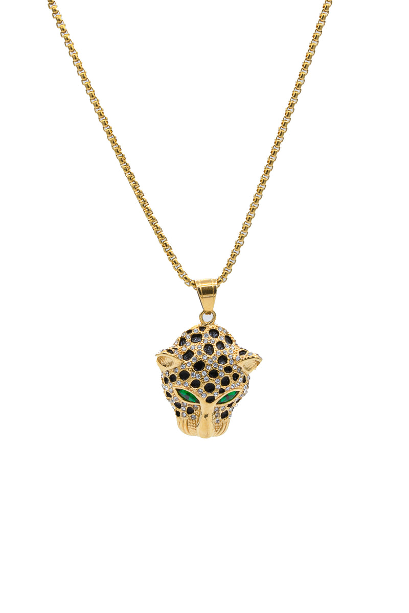 Gold Crystal Jaguar Necklace