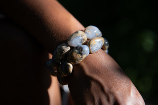 Oval Chalcedony Natural Gemstone Bracelet