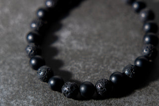 Matte Onyx & Black Lava Natural Gemstone Bracelet