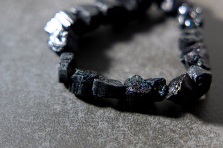 Raw Black Tourmaline Natural Gemstone Bracelet