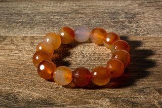 Luxury Orange Faceted Carnelian Natural Gemstone Bracelet