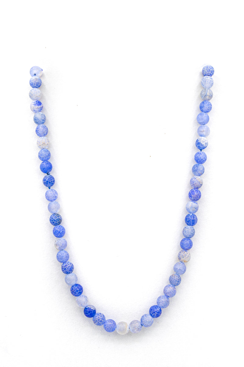 Blue dragon vein agate natural stone necklace feature full length img