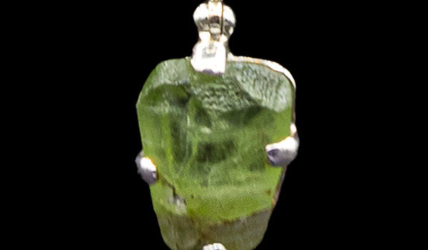 Sterling Silver Raw Peridot Necklace